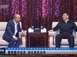 胡亞波與華爲(wéi / wèi)公司數字政府業務部副總裁聖國(guó)座談  聚焦數字經濟 深化務實合作
